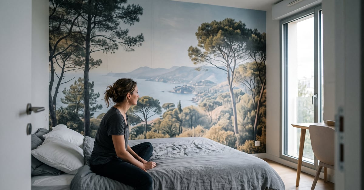 Papier peint panoramique en chambre : transformer un mur en décor