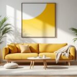 Papier peint pour le salon avec motif élégant et couleurs modernes dans un intérieur contemporain