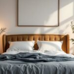 Papier peint tendance dans une chambre adulte moderne avec motif élégant et décoration soignée