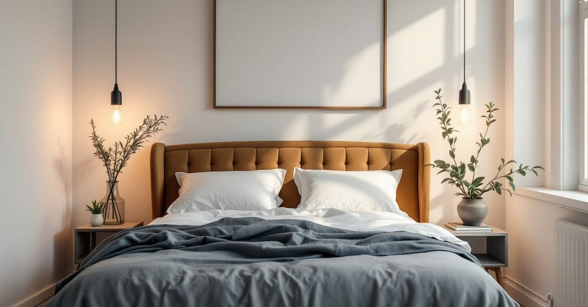 Papier peint tendance dans une chambre adulte moderne avec motif élégant et décoration soignée