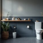 Papier peint tendance dans des toilettes modernes décorées avec style et originalité
