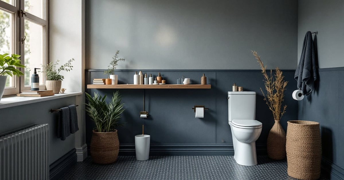 Papier peint tendance dans des toilettes modernes décorées avec style et originalité