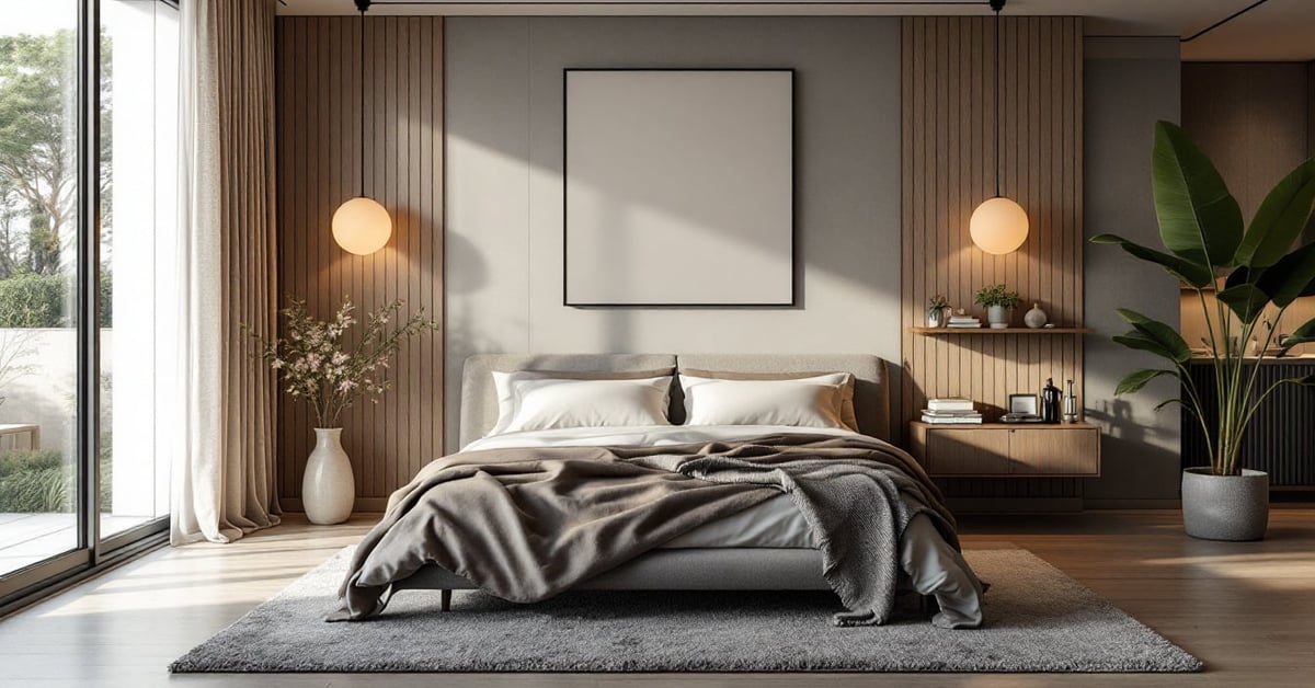 Chambre moderne décorée avec soin, ambiance cosy et design épuré pour une décoration de chambres accessible